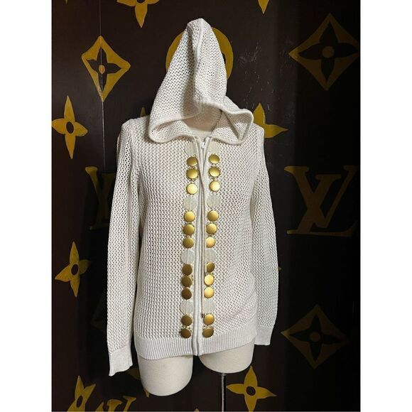 Just B Sparkly, Hooded, Cardigan Sweater Size Small - Picture 1 of 4